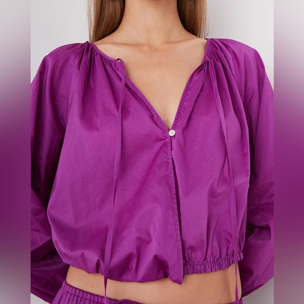 NWT Rails Katia Blouse Top in Berry Size Medium - Retail $168 - Picture 4 of 9